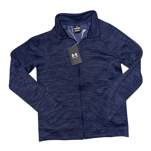 Under Armour Other - Under Armour Golf Mens XS Navy Blue Space Dye Full Zip Jacket Mock Neck NWT